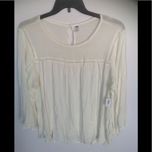 Old Navy Long Sleeve Blouse - Off White - XXL -NWT
